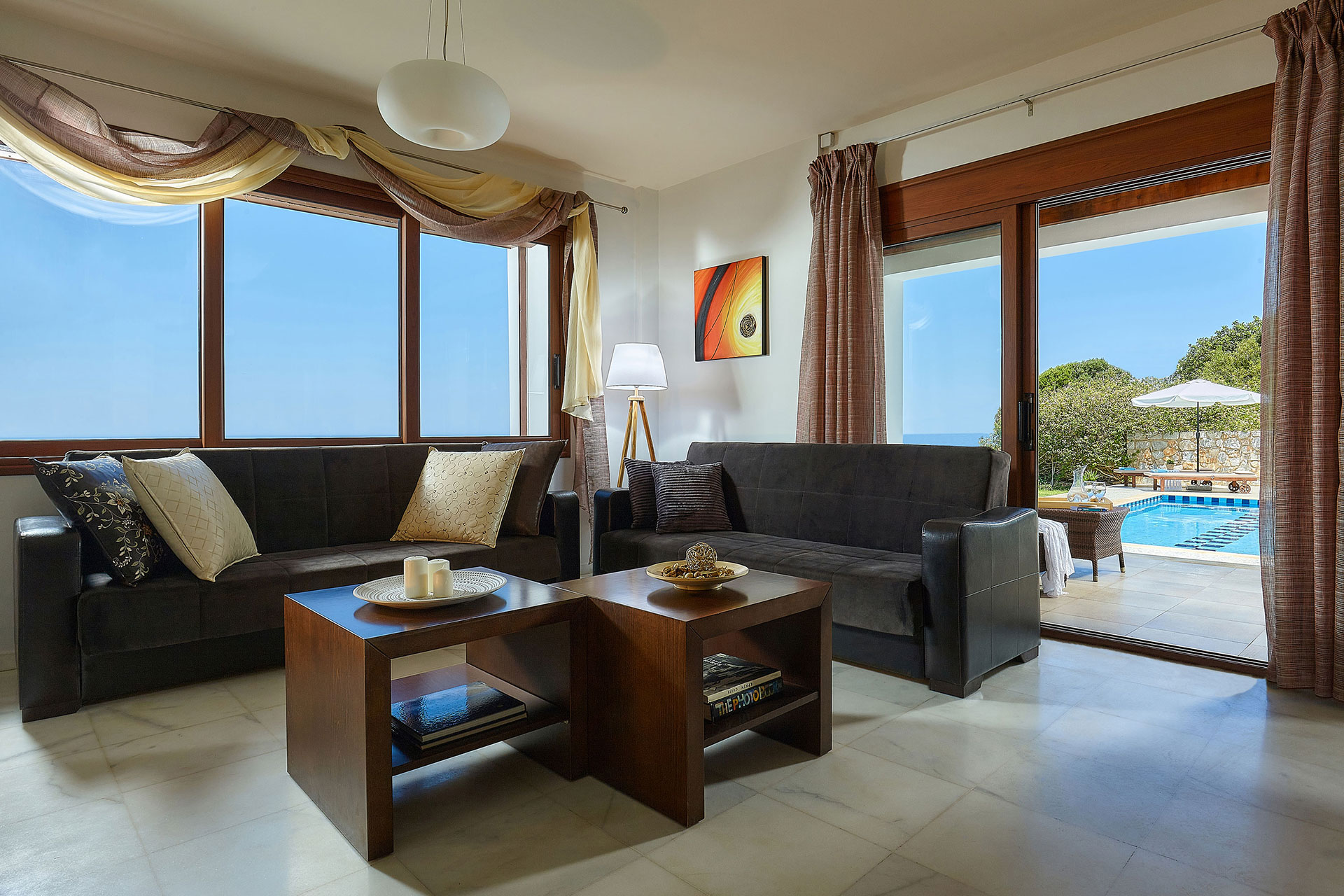 Okeanides Villas Crete Villa Electra living room