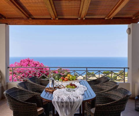 Okeanides Villas Crete Villa Dioni terrace with dining area